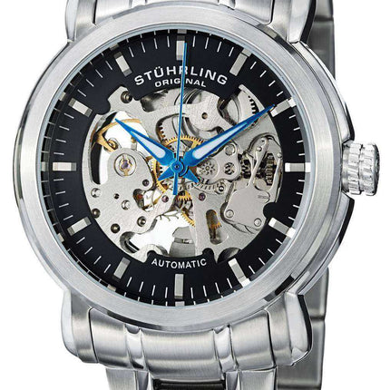Stuhrling Original Delphi Antium Automatic Skeleton quadrante nero 387.33111 Orologio da uomo