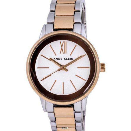 Orologio da donna Anne Klein bicolore in acciaio inossidabile con quadrante bianco al quarzo 3877SVRT
