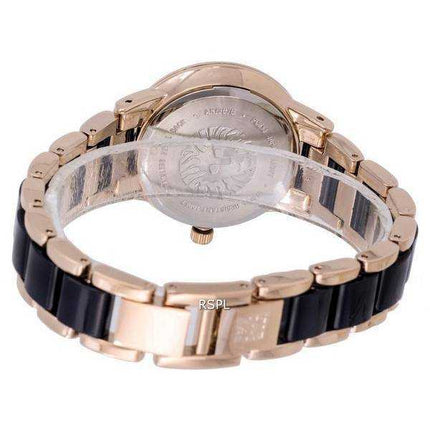 Orologio da donna Anne Klein bicolore in acciaio inossidabile con quadrante nero al quarzo 3878BKRG
