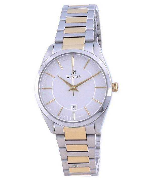 Westar Silver Dial Two Tone Stainless Steel Quartz 40213 CBN 107 Orologio da donna