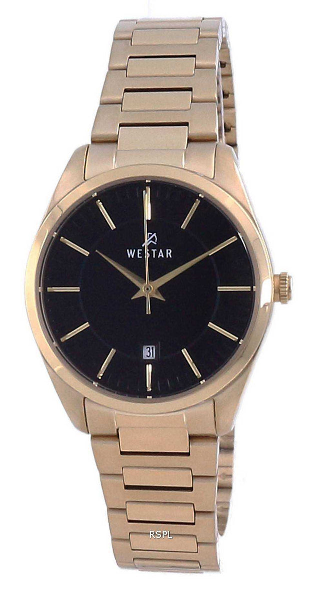 Orologio da donna Westar quadrante nero tono oro in acciaio inossidabile 40213 GPN 103