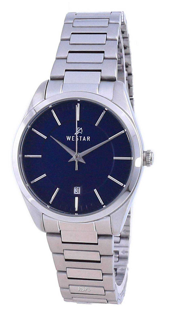 Orologio da donna Westar con quadrante blu in acciaio inossidabile al quarzo 40213 STN 104