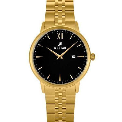 Orologio da donna al quarzo 40215GPN103 con quadrante nero in acciaio inossidabile tono oro con profilo Westar