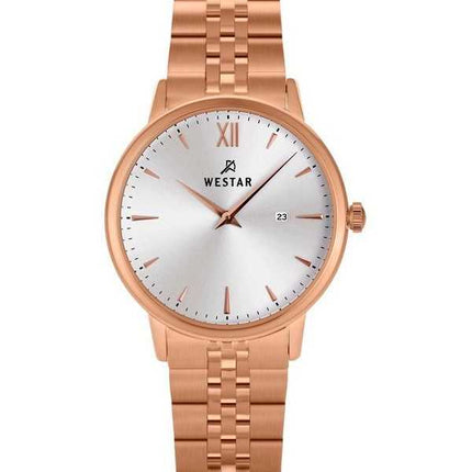 Orologio da donna al quarzo 40215PPN607 con quadrante argentato in acciaio inossidabile tono oro rosa con profilo Westar