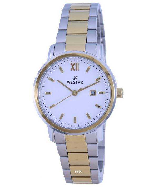 Orologio da donna Westar con quadrante bianco bicolore in acciaio inossidabile 40245 CBN 101