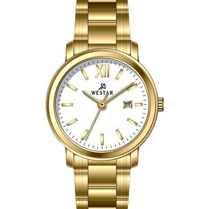 Orologio da donna 40245GPN101 al quarzo con quadrante bianco in acciaio inossidabile con profilo Westar