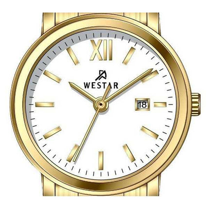 Orologio da donna 40245GPN101 al quarzo con quadrante bianco in acciaio inossidabile con profilo Westar