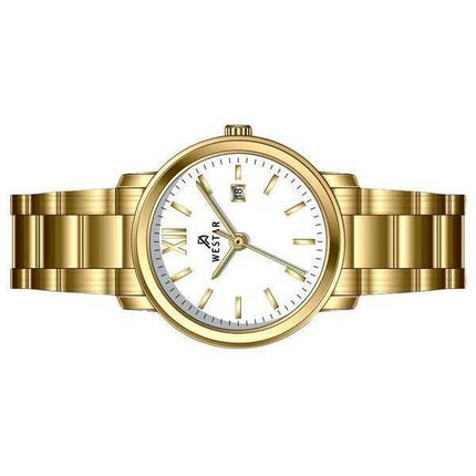 Orologio da donna 40245GPN101 al quarzo con quadrante bianco in acciaio inossidabile con profilo Westar
