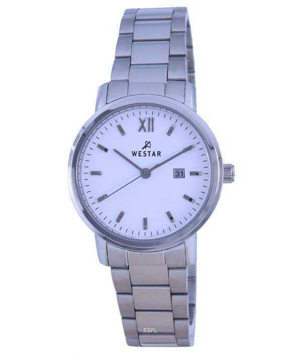 Orologio da donna Westar con quadrante bianco in acciaio inossidabile al quarzo 40245 STN 101