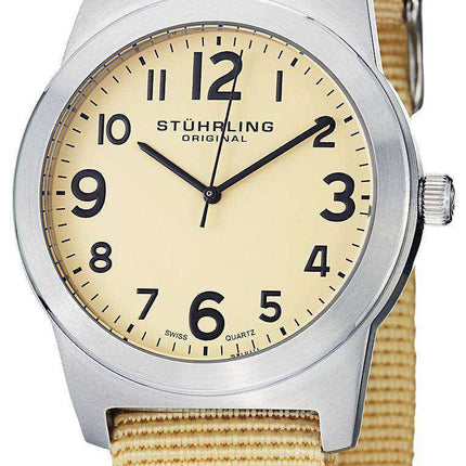 Stuhrling Original Contrail Swiss Quartz Champagne Dial 409.SET.01 Orologio da uomo