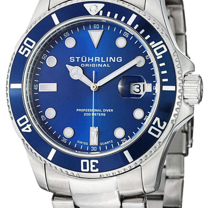 Orologio da uomo Stuhrling Original Regatta Espora Swiss Quartz Pro Diver 200M 417.03