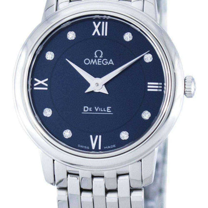 Omega DeVille Prestige Quartz Diamond Accent Power Reserve 424.10.27.60.53.001 Orologio da donna