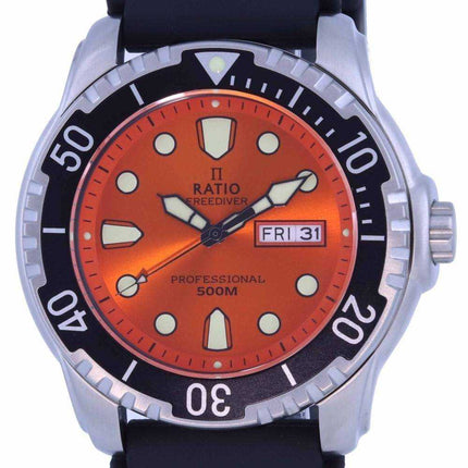 Rapporto FreeDiver quadrante arancione cinturino in PU al quarzo 48HA90-02-ORG 500M orologio da uomo