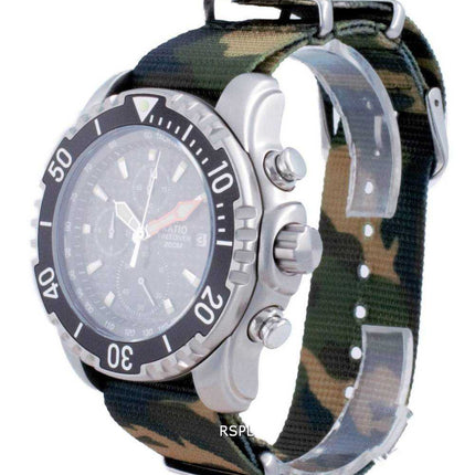 Rapporto Free Diver Chronograph Nylon Quartz Diver's 48HA90-17-CHR-BLK-var-NATO5 200M Orologio da uomo