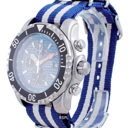 Rapporto Free Diver Chronograph Nylon Quartz Diver's 48HA90-17-CHR-BLU-var-NATO2 200M Orologio da uomo