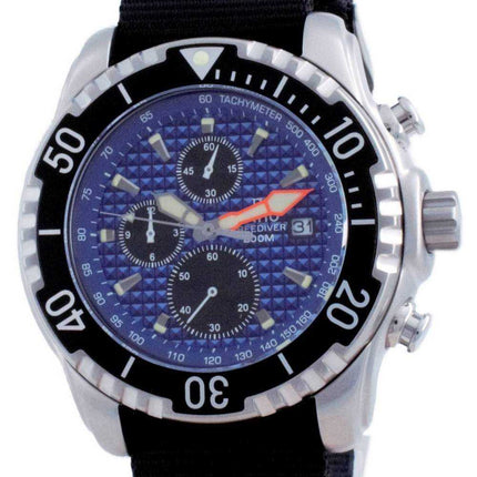 Rapporto Free Diver Chronograph Nylon Quartz Diver's 48HA90-17-CHR-BLU-var-NATO4 200M Orologio da uomo