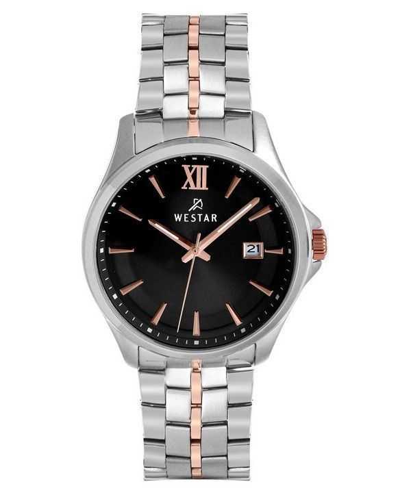 Orologio da uomo con profilo Westar in acciaio inossidabile quadrante nero al quarzo 50180SPN603