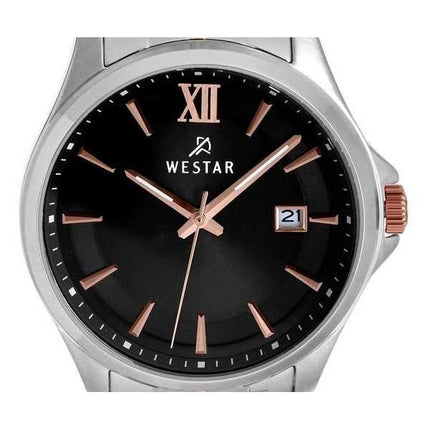 Orologio da uomo con profilo Westar in acciaio inossidabile quadrante nero al quarzo 50180SPN603