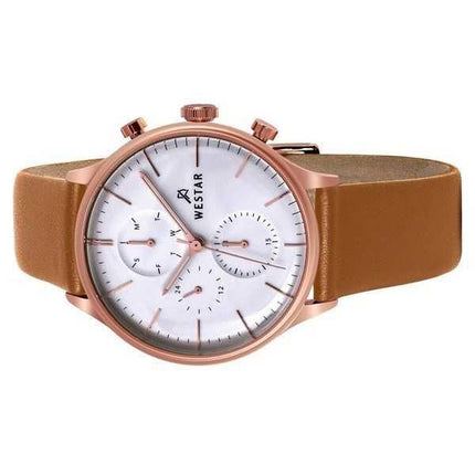 Orologio da uomo 50192PPN627 con cinturino in pelle con profilo Westar quadrante argento al quarzo