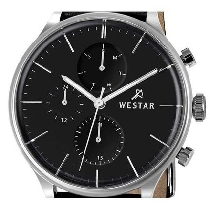 Orologio da uomo 50192STN103 con cinturino in pelle con profilo Westar quadrante nero al quarzo