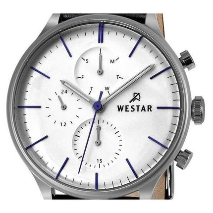 Orologio da uomo 50192STN407 con cinturino in pelle con profilo Westar quadrante argento al quarzo