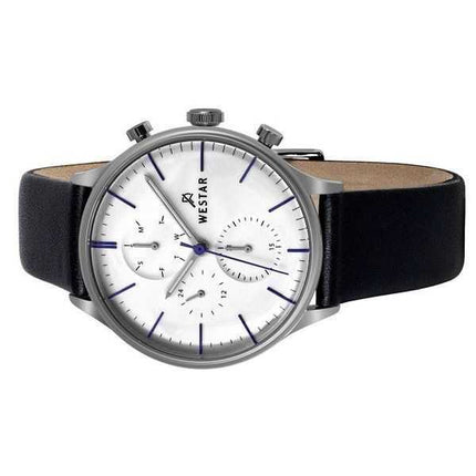 Orologio da uomo 50192STN407 con cinturino in pelle con profilo Westar quadrante argento al quarzo