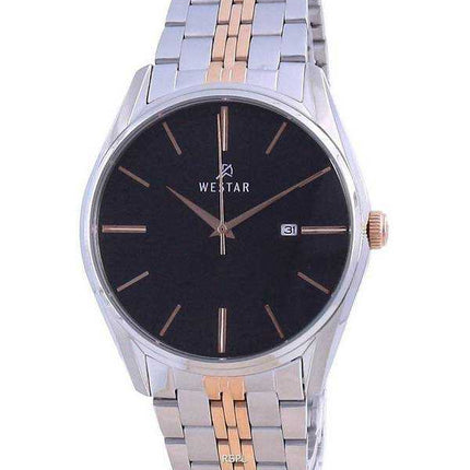 Orologio da uomo Westar quadrante nero bicolore in acciaio inossidabile al quarzo 50210 SPN 603