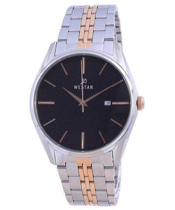 Orologio da uomo Westar quadrante nero bicolore in acciaio inossidabile al quarzo 50210 SPN 603
