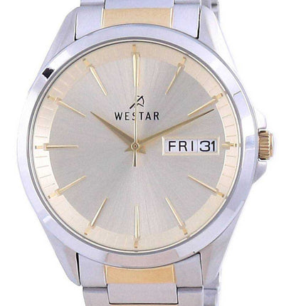 Westar Champagne Dial Two Tone Stainless Steel Quartz 50212 CBN 102 Orologio da uomo
