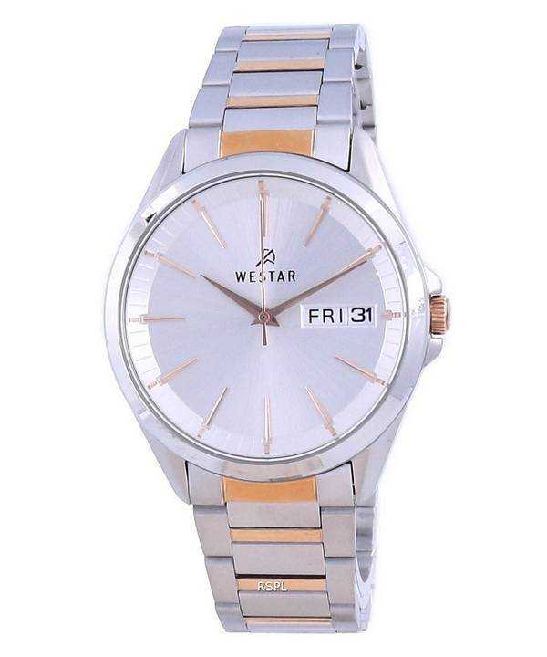 Orologio da uomo Westar con quadrante argento bicolore in acciaio inossidabile 50212 SPN 607
