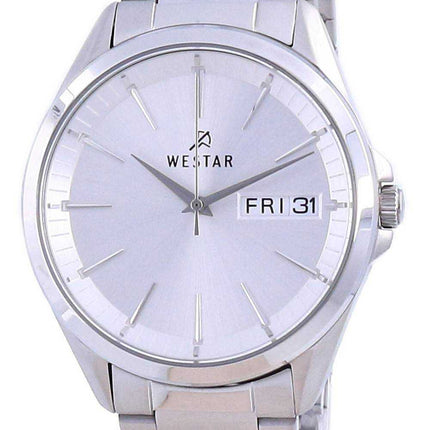 Orologio da uomo Westar con quadrante argento in acciaio inossidabile al quarzo 50212 STN 107