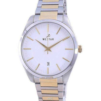 Orologio da uomo Westar con quadrante bianco bicolore in acciaio inossidabile al quarzo 50213 CBN 101