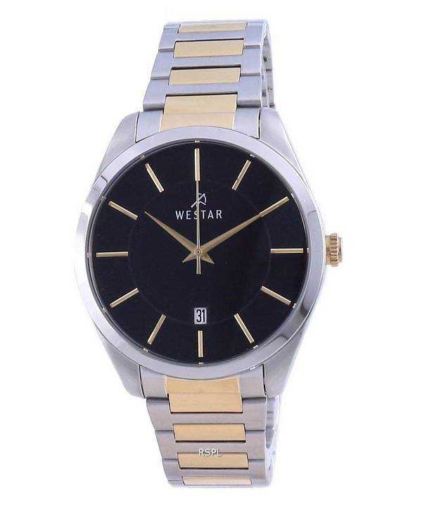 Orologio da uomo Westar quadrante nero bicolore in acciaio inossidabile al quarzo 50213 CBN 103