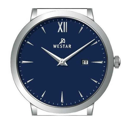 Orologio da uomo 50214STN104 con cinturino in pelle con profilo Westar quadrante blu al quarzo