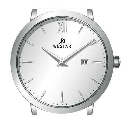Orologio da uomo 50214STN107 con quadrante argentato con profilo Westar e cinturino in pelle al quarzo