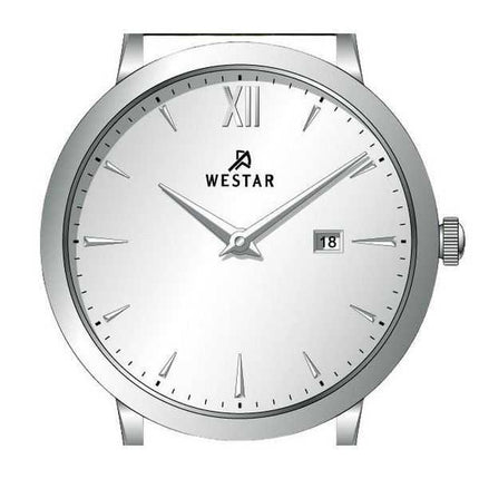 Orologio da uomo 50214STN127 con cinturino in pelle con profilo Westar quadrante argento al quarzo