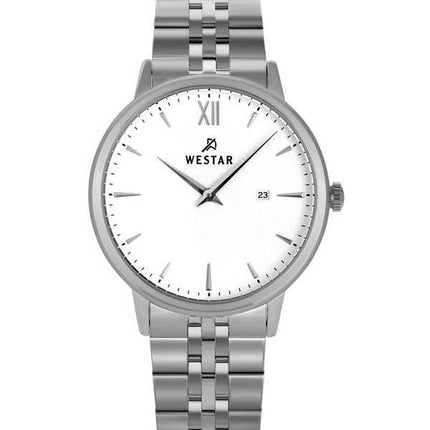 Orologio da uomo con profilo Westar in acciaio inossidabile quadrante bianco al quarzo 50215STN101