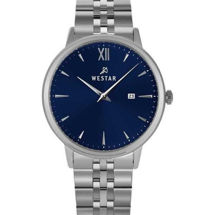 Orologio da uomo con profilo Westar in acciaio inossidabile quadrante blu al quarzo 50215STN104
