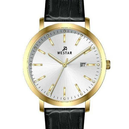 Orologio da uomo 50216GPN107 con cinturino in pelle con profilo Westar quadrante argento al quarzo