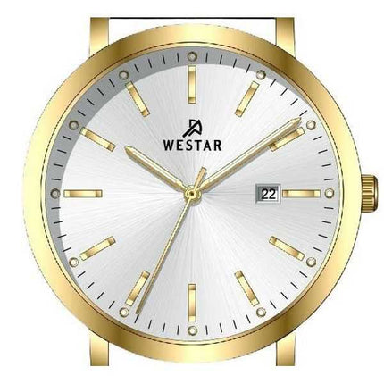 Orologio da uomo 50216GPN107 con cinturino in pelle con profilo Westar quadrante argento al quarzo