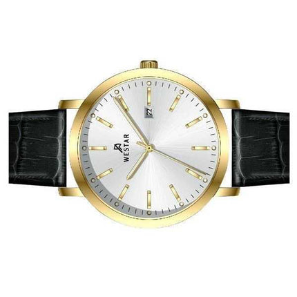 Orologio da uomo 50216GPN107 con cinturino in pelle con profilo Westar quadrante argento al quarzo