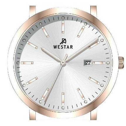 Orologio da uomo 50216PPN627 con cinturino in pelle con profilo Westar quadrante argento al quarzo