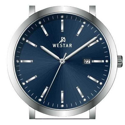 Orologio da uomo 50216STN144 con cinturino in pelle con profilo Westar quadrante blu al quarzo