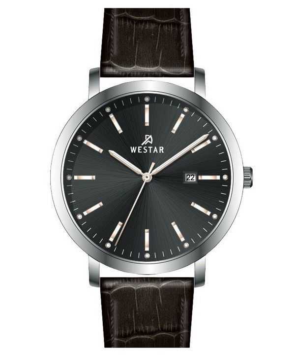 Orologio da uomo 50216STN623 con cinturino in pelle con profilo Westar quadrante nero al quarzo