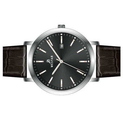 Orologio da uomo 50216STN623 con cinturino in pelle con profilo Westar quadrante nero al quarzo