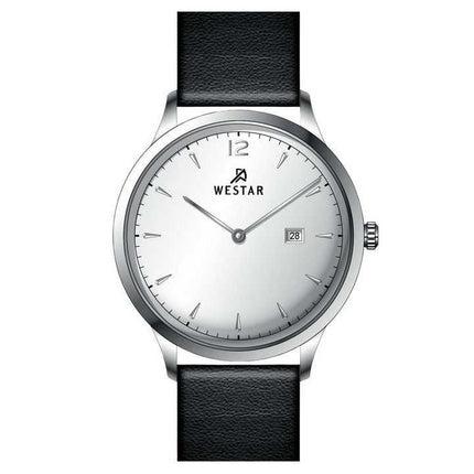 Orologio da uomo 50217STN107 con cinturino in pelle con profilo Westar quadrante argento al quarzo