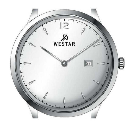 Orologio da uomo 50217STN107 con cinturino in pelle con profilo Westar quadrante argento al quarzo