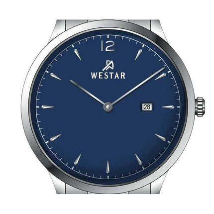 Orologio da uomo con profilo Westar in acciaio inossidabile quadrante blu al quarzo 50218STN104