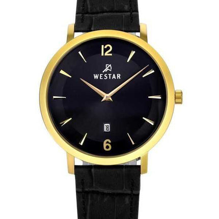 Orologio da uomo 50219GPN103 con cinturino in pelle con profilo Westar quadrante nero al quarzo