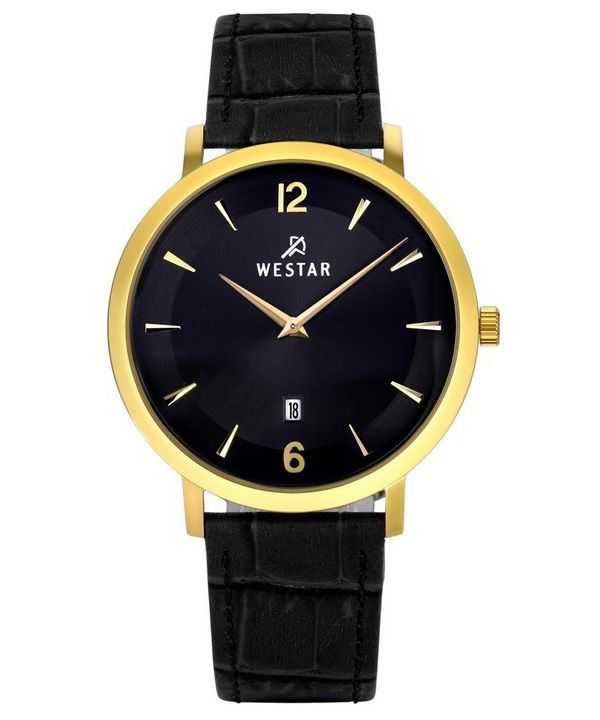 Orologio da uomo 50219GPN103 con cinturino in pelle con profilo Westar quadrante nero al quarzo